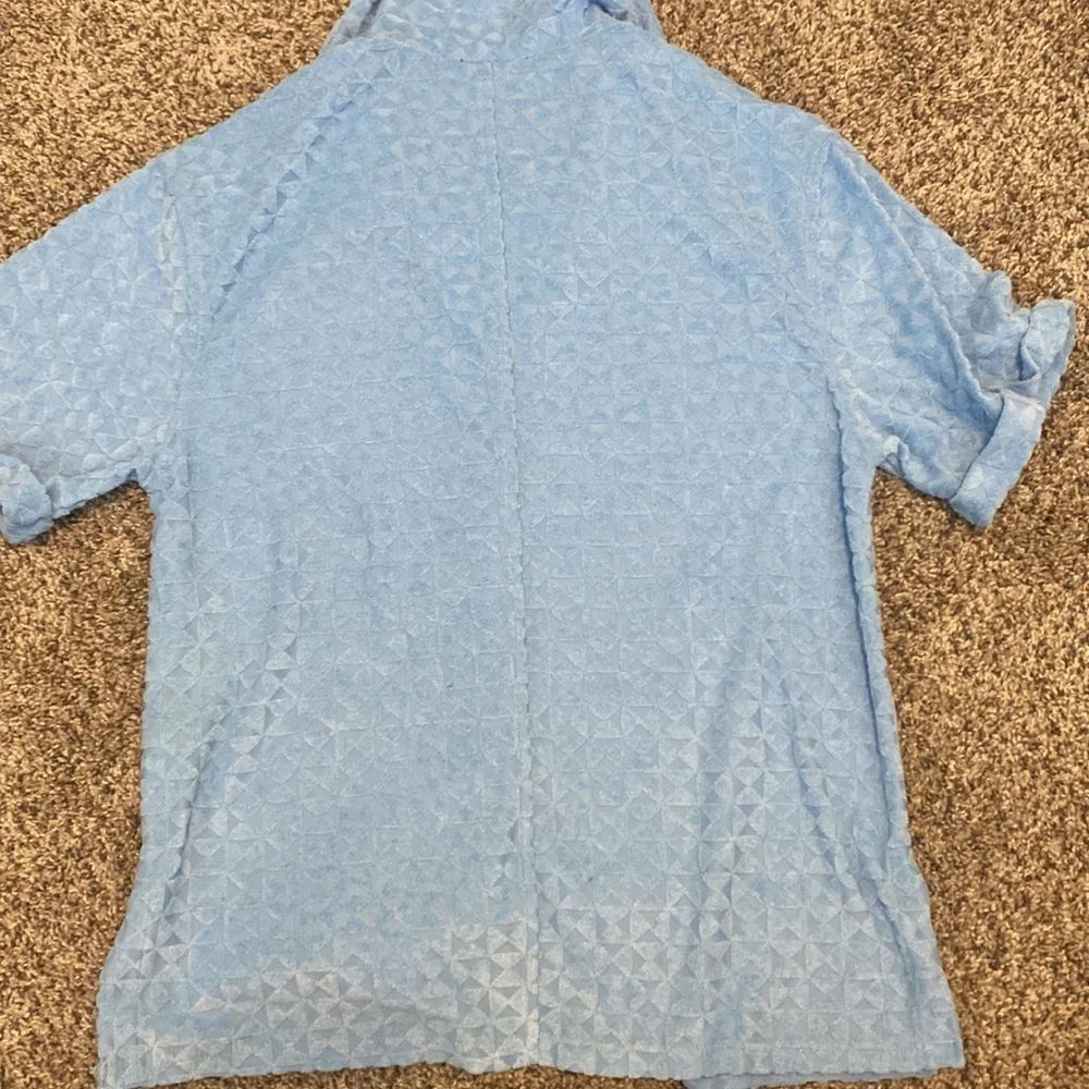 7 for all mankind Baby blue Terry cloth button down medium